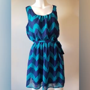 Chiffon blue and blue green dress size medium